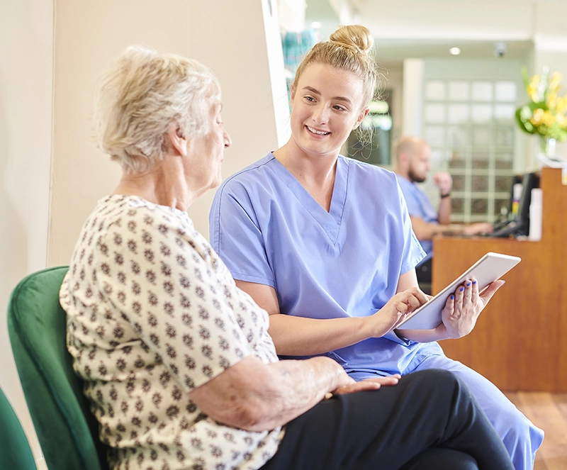Discussing patient health